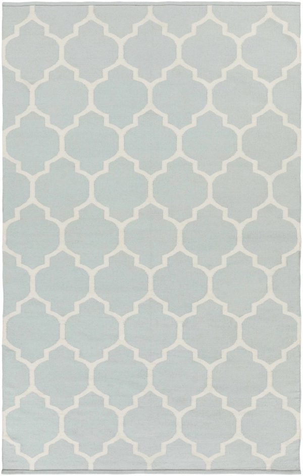 Ragan Ice Blue Trellis Cotton Rug - Clearance Supply