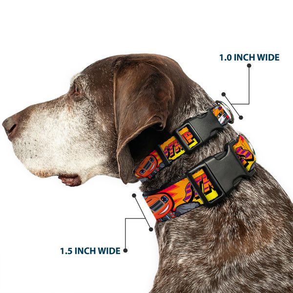 Plastic Clip Collar - 4-Trucks Names Halftone Pop Art Red Multi Color For Sale - Image 2