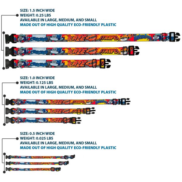 Plastic Clip Collar - 4-Trucks Names Halftone Pop Art Red Multi Color For Sale - Image 3